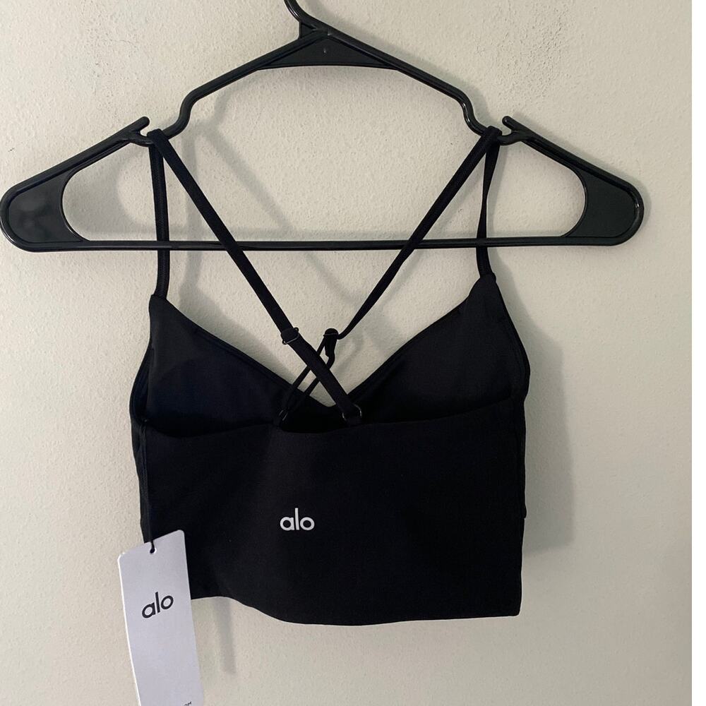 New Alo Yoga Alosoft highlight bra, black Size XXS - Picture 3 of 3